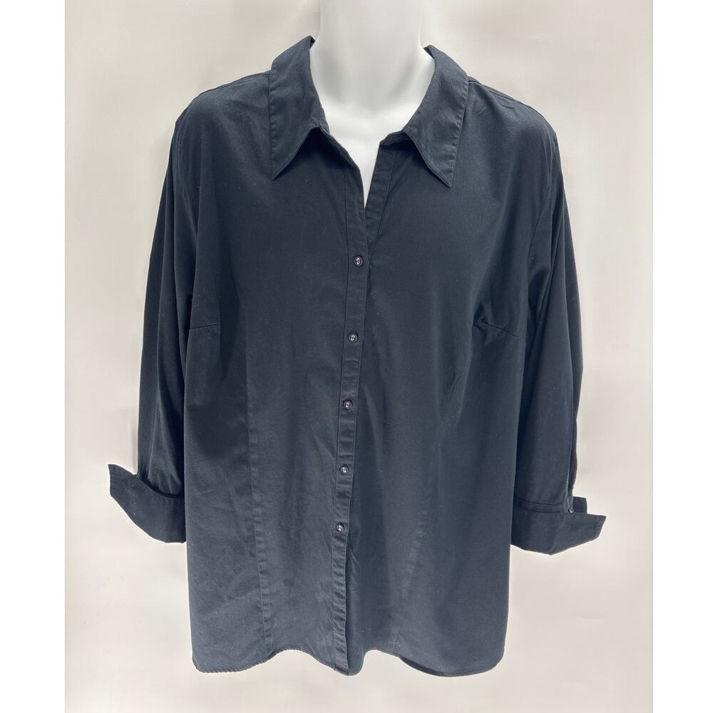 Lane Bryant Women's Black Blouse with 3/4 inch sleeves Plus 22/24
